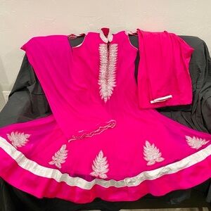 Hot Pink Salwar Suit with Zari Work